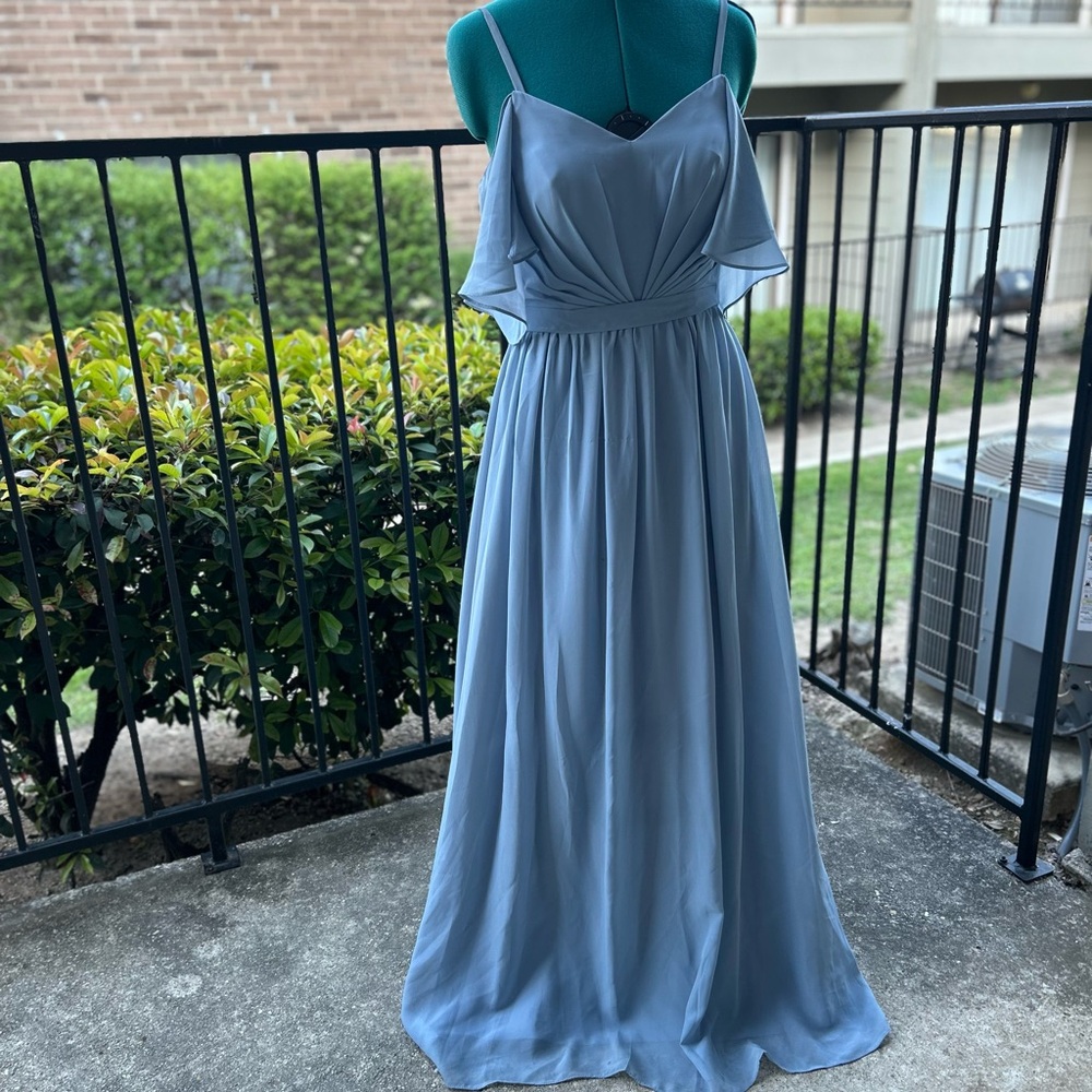 Gray Ruched Maxi Dress with Sweetheart Neckline